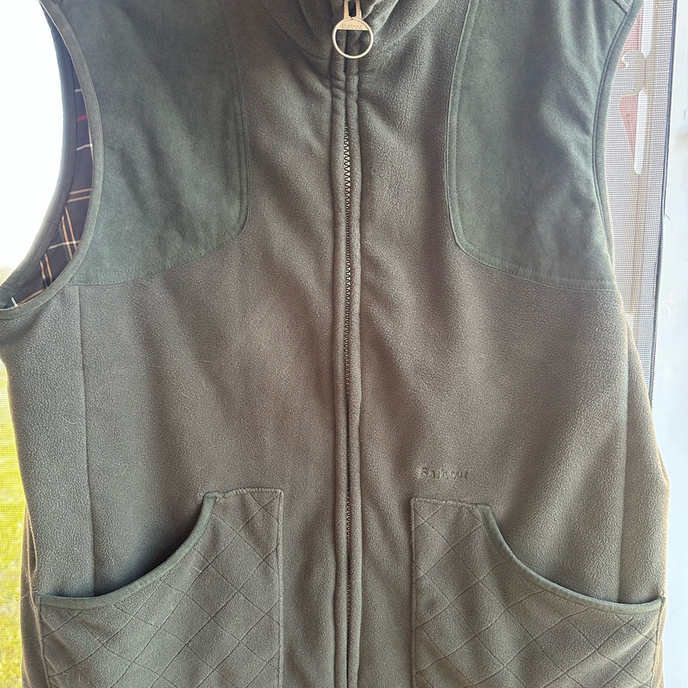 Green Fleece Vest with Pockets